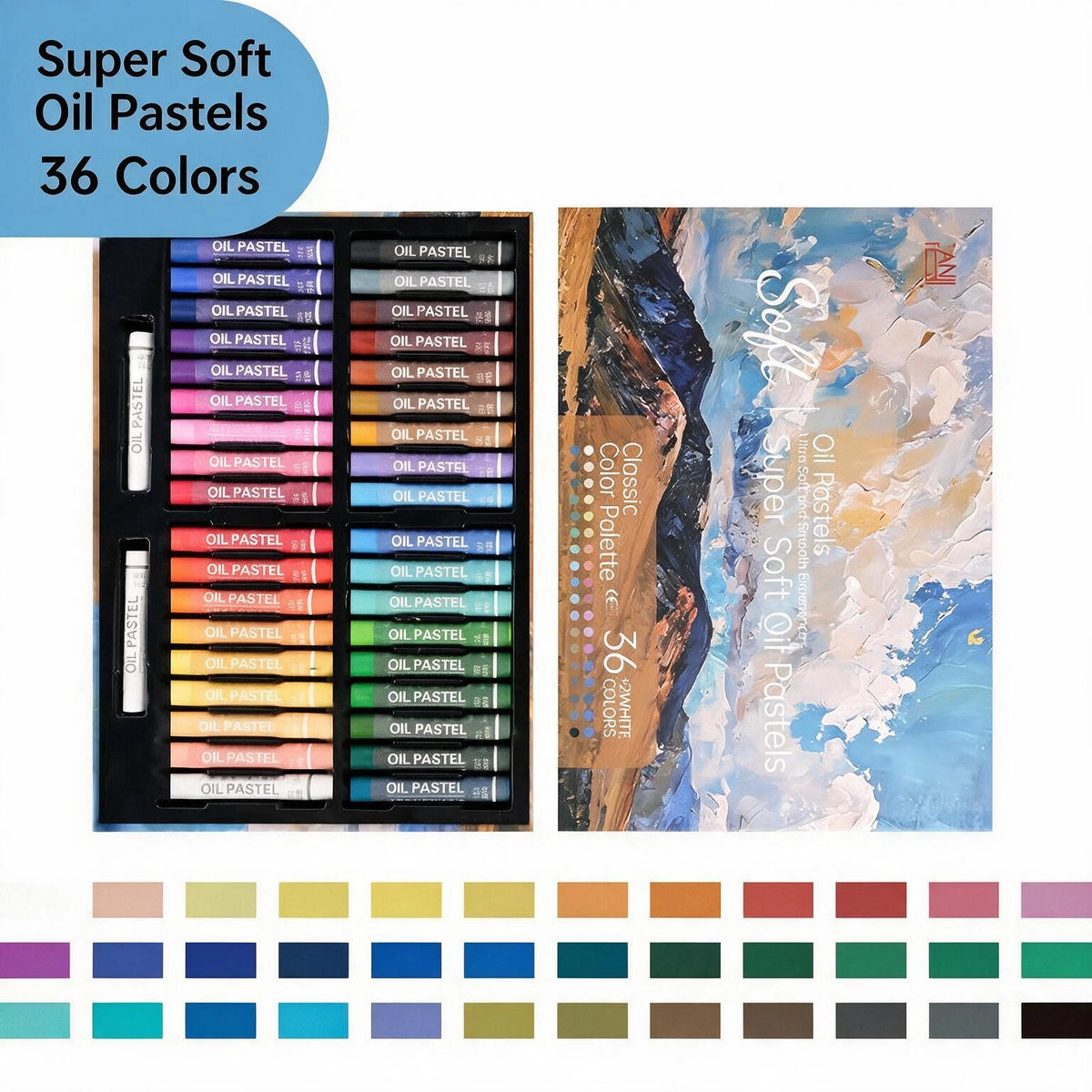 Varden Ultra -Soft Rich oil Pastels Set，36 Colors